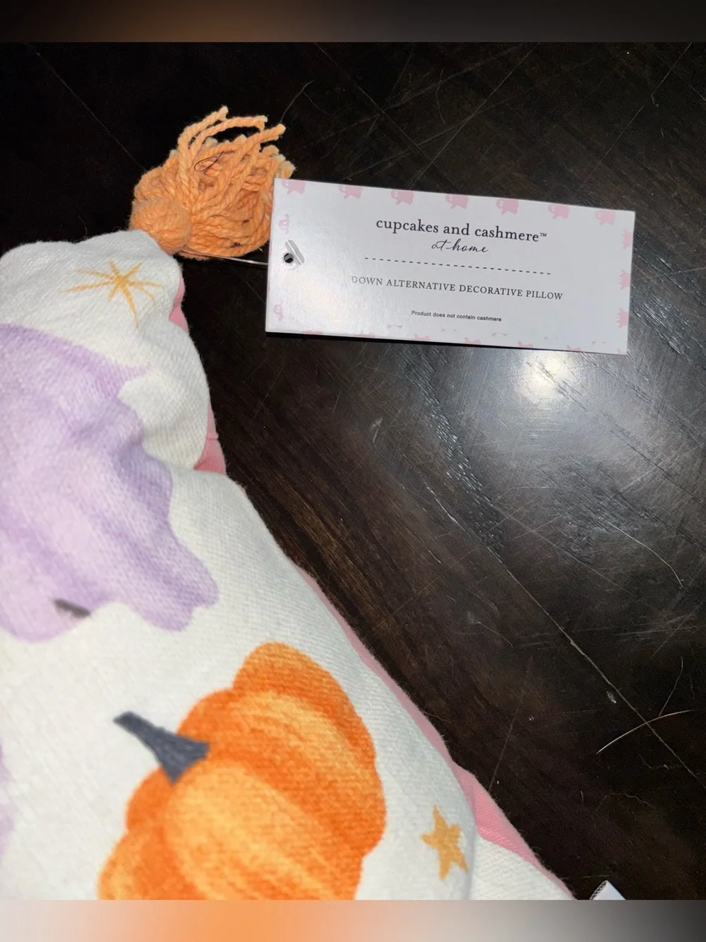NEW Cupcakes and cashmere halloween ghost pumpkin pink decorative pillow
